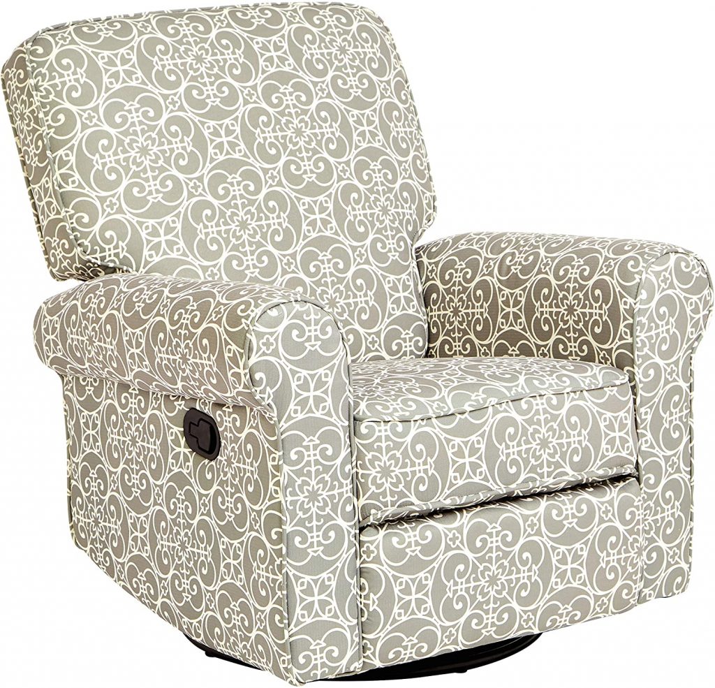 JC Home Menet Swivel Glide Recliner with Fabric Upholstery