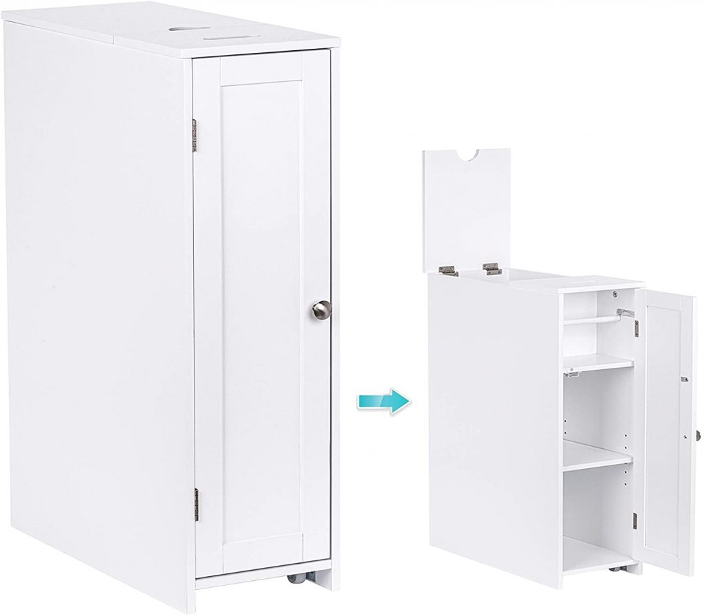 UTEX Slim Bathroom Toilet Paper Storage Cabinet