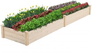 CrownLand Outdoor 8’ Wooden Raised Garden Bed