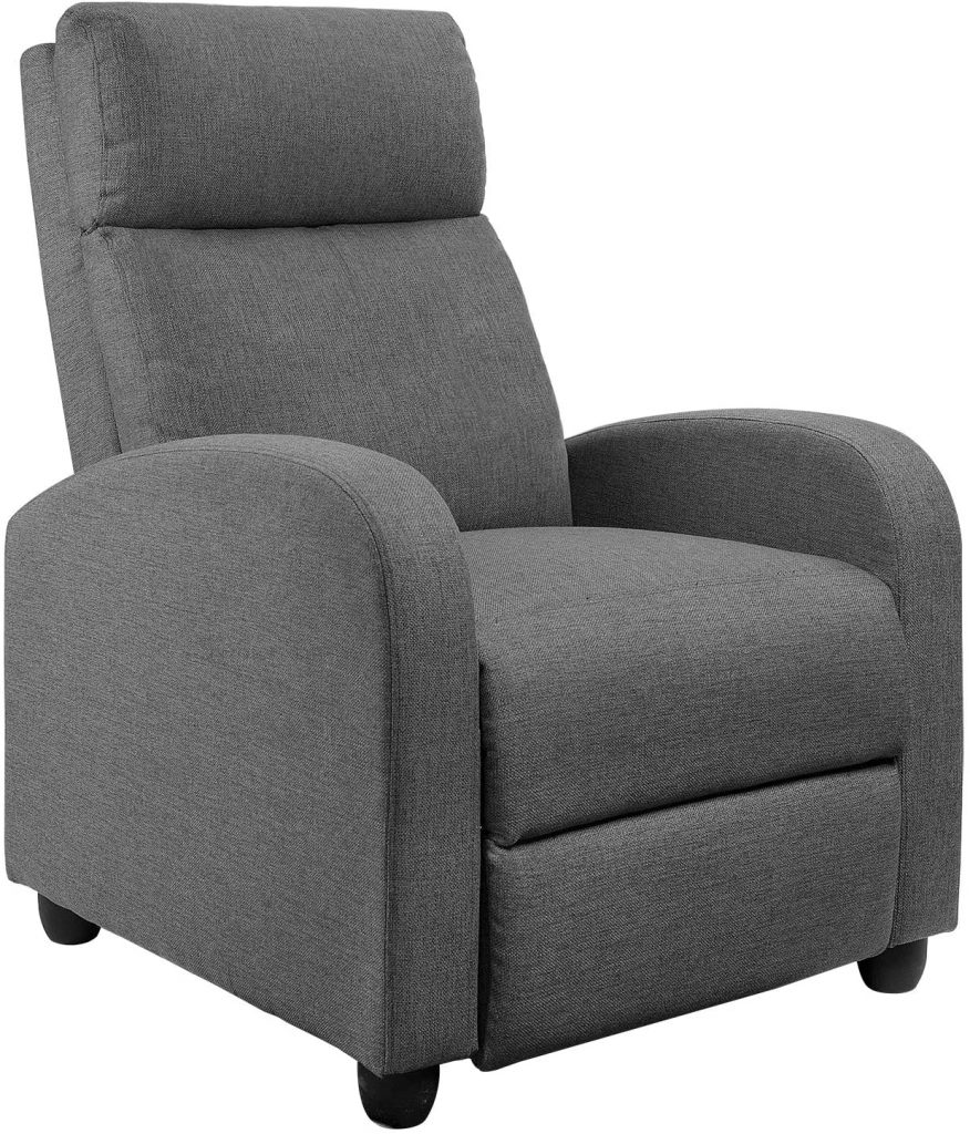 JUMMICO Fabric Recliner Chair Adjustable Home Theater Seating Single Recliner
