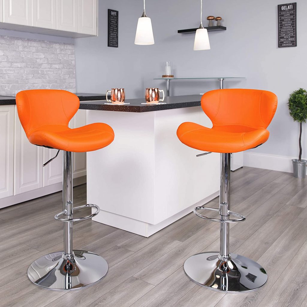 Flash Furniture Contemporary Orange Vinyl Bar Stool