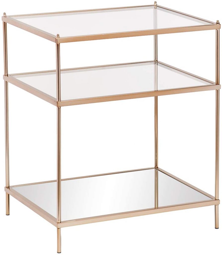 Southern Enterprises Knox Glam Mirrored Side Table