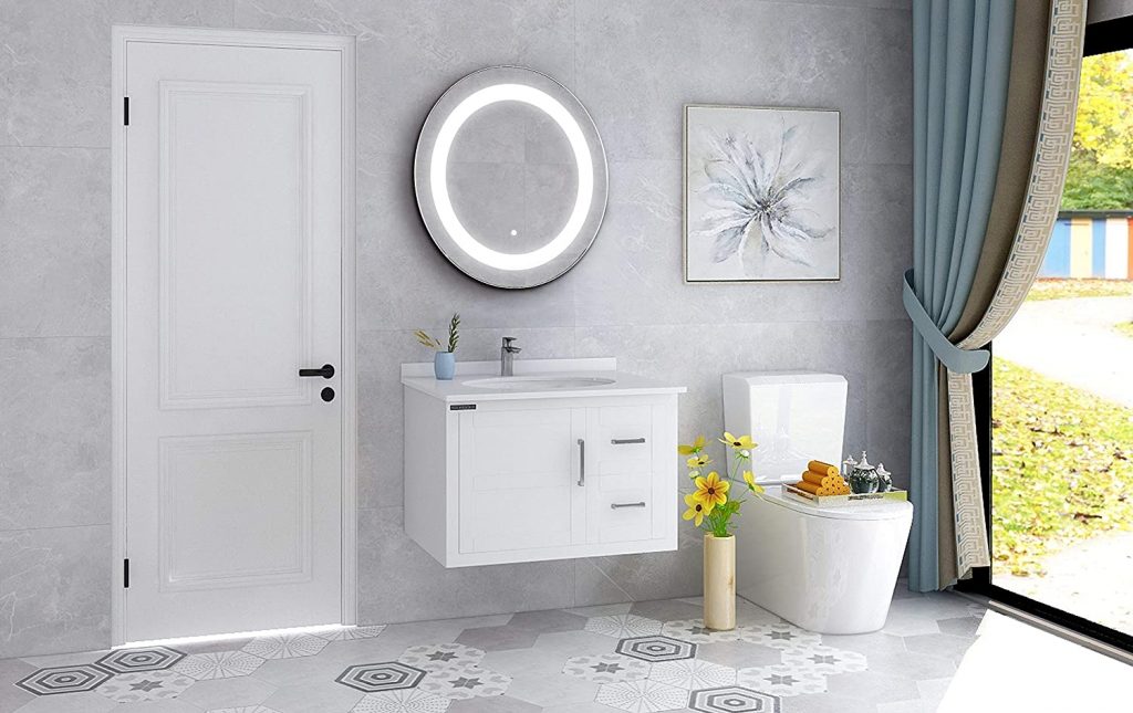 Vanity Art 24" x 24" Frameless LED Lighted Illuminated Bathroom Vanity Wall Mirror