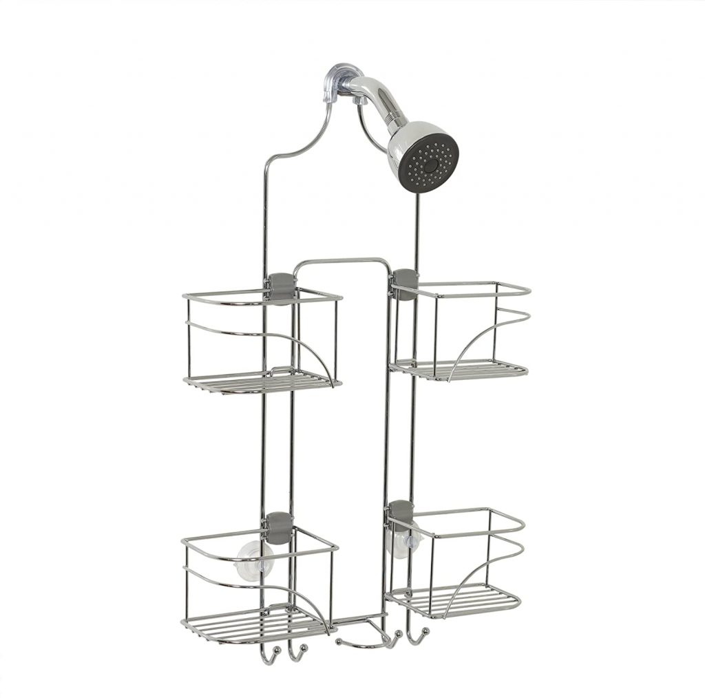 Zenna Home Expandable Over-The-Shower Caddy, Chrome