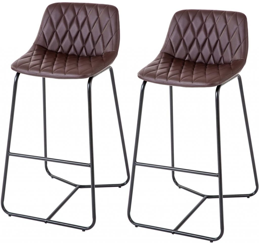 Qulomvs Bar Stools with Back 30 inches Counter Height Barstools