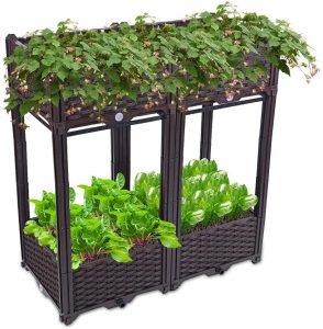 Dyna-Living Elevated Decorative Plastic Planter Box
