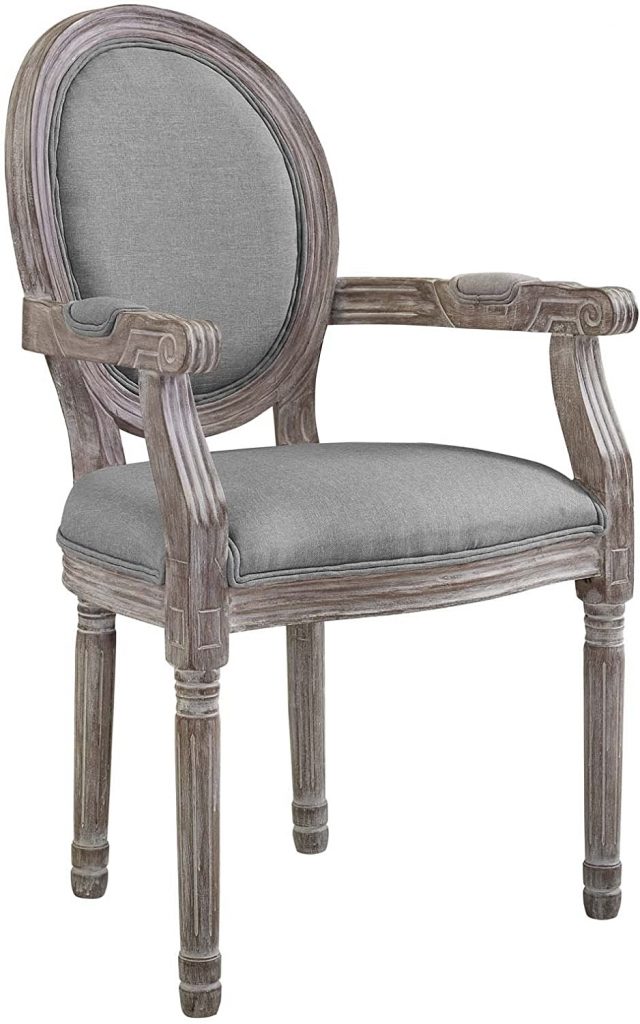 Modway Emanate French Vintage Upholstered Fabric Dining Armchair