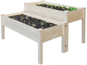 COZUHAUSE Solid Wood Elevated Garden Bed
