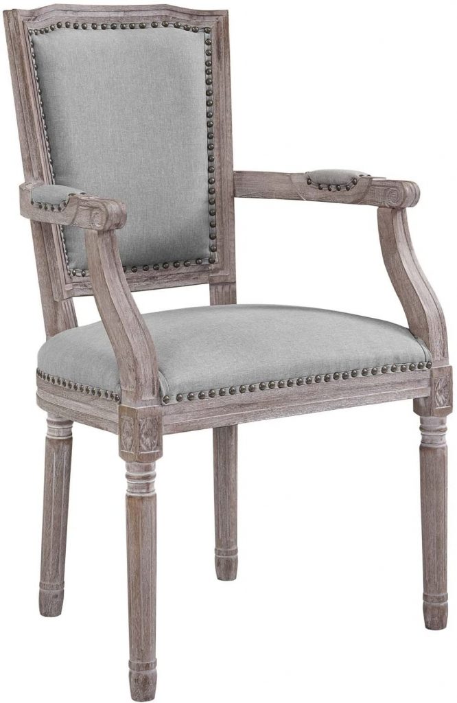 Modway Penchant French Vintage Upholstered Fabric Dining Armchair 