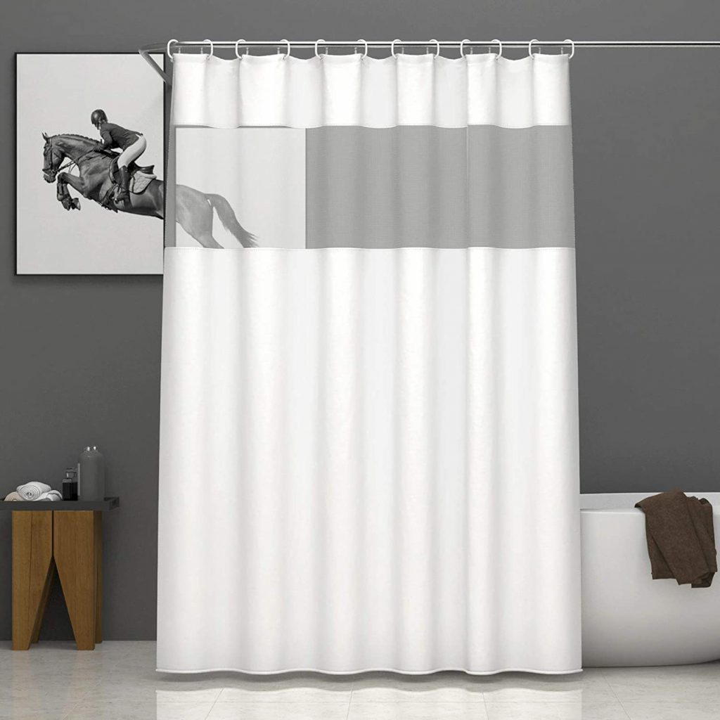 UFRIDAY Fabric White Shower Curtain 