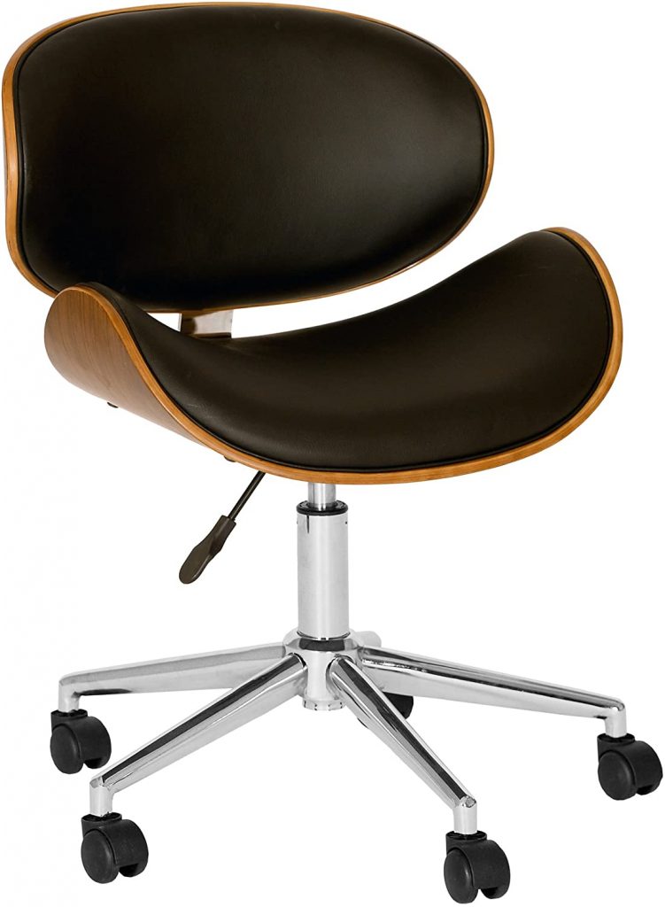 Armen Living Daphne Office Chair in Black Faux Leather