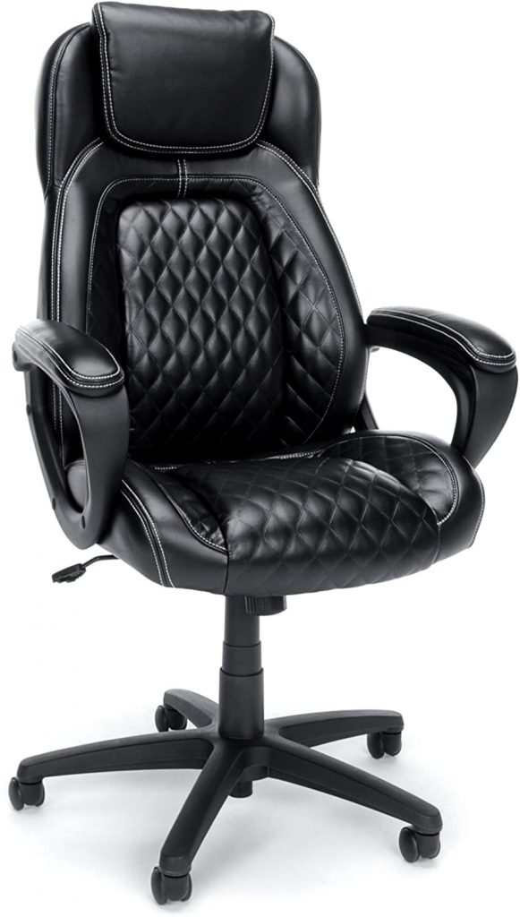  OFM Essentials Collection Racing Style SofThread Leather High Back Office Chair