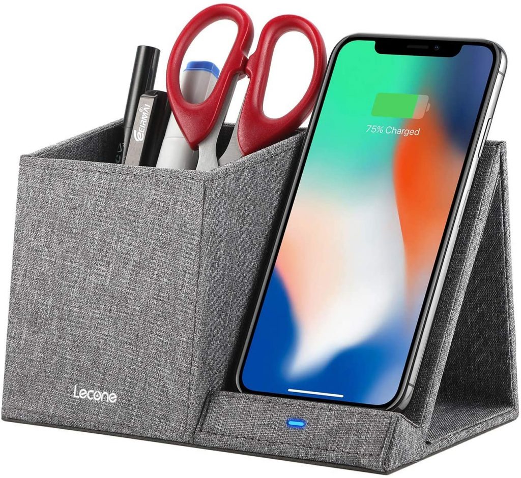  Lecone 10W Fast Wireless Charger with Desk Organizer