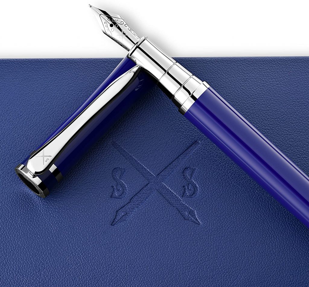  Scribe Sword Fountain Pen With Black Ink - Blue
