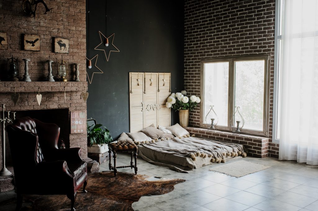 rustic style bedroom