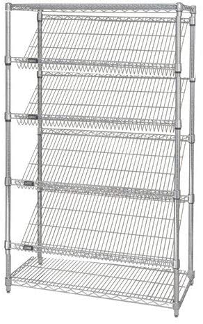 Omega 6 Tier Slanted Wire Shelving Unit