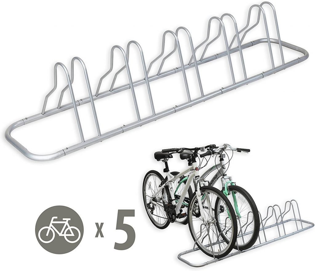 Simple Houseware 5 Bike Bicycle Floor Parking Adjustable