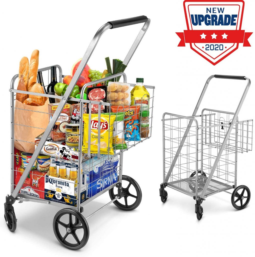 Winkeep Jumbo Double Basket Grocery Cart