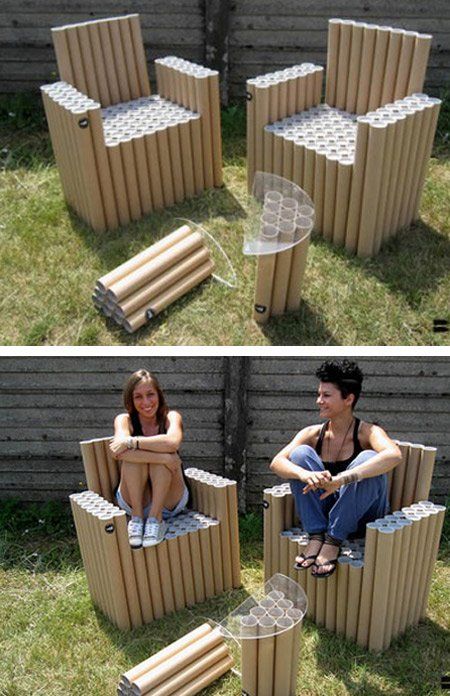 Cardboard tubing chairs
