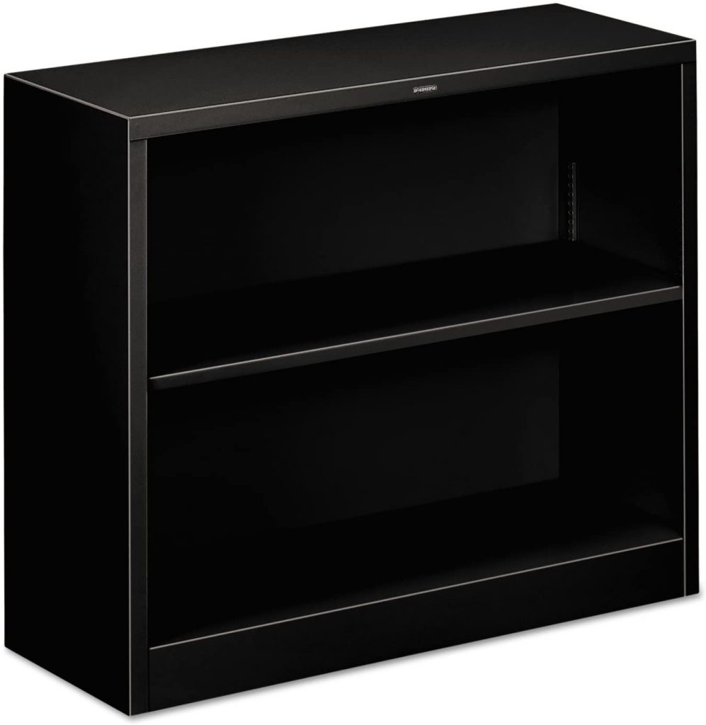 HON 2 Shelf Metal Bookcase in Black