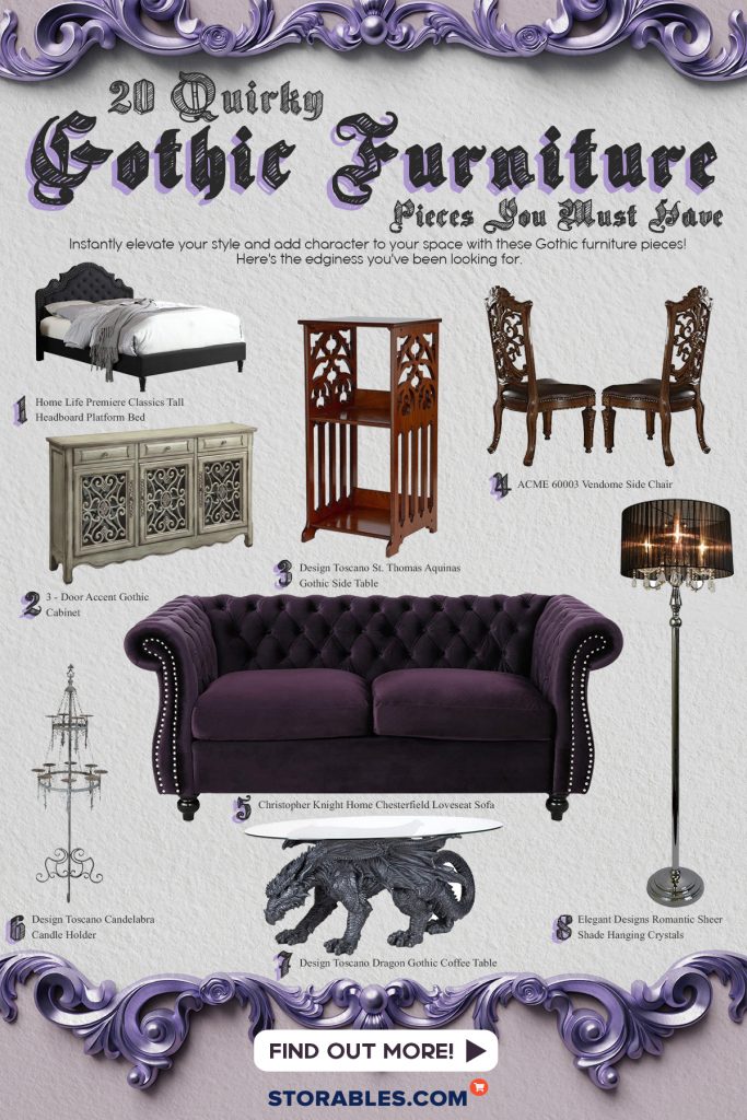 20 Quirky Gothic Furniture Pieces You Must Have - Infographics