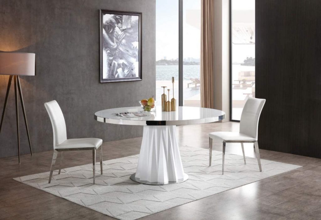Limari Home Clementini Collection Modern Style Glass Round Dining Table