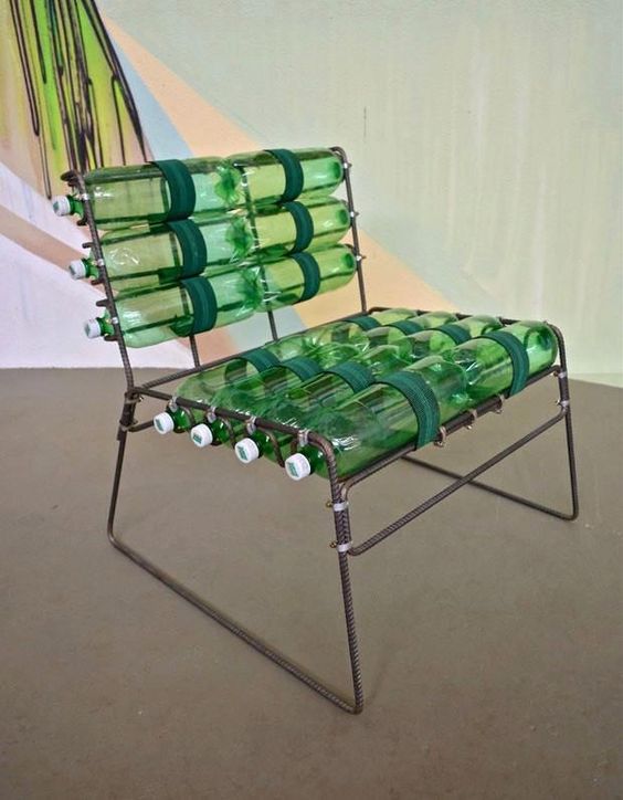 PET bottles and rebar chair