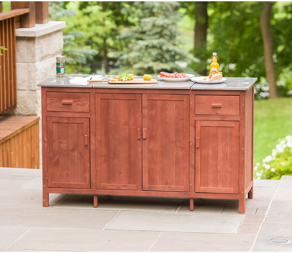 Leisure Season Outdoor Indoor Buffet Server With Cooler Compartment