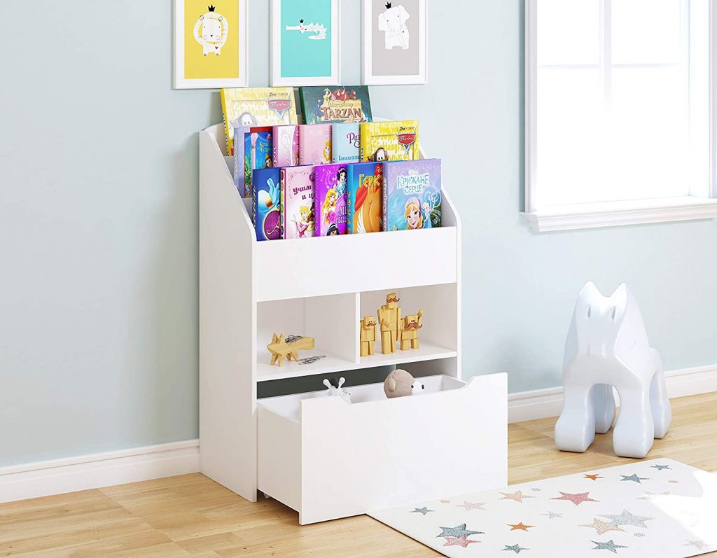 UTEX Kid’s Bookshelf Toy And Book Organizer,