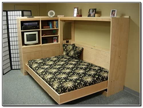 Horizontal Murphy Bed Plan Queen Wall Bed Plans DIY Furniture Build Your Own