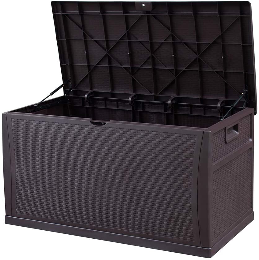 Globel Heavy Duty Lockable Cushion Storage Box Anthracite Grey 800L capacity
