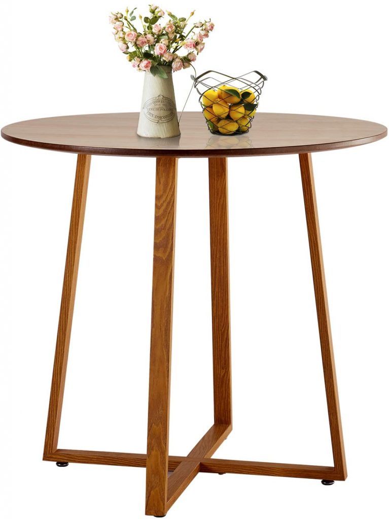  VECELO Kitchen Dining Round Solid Wood Coffee Tables