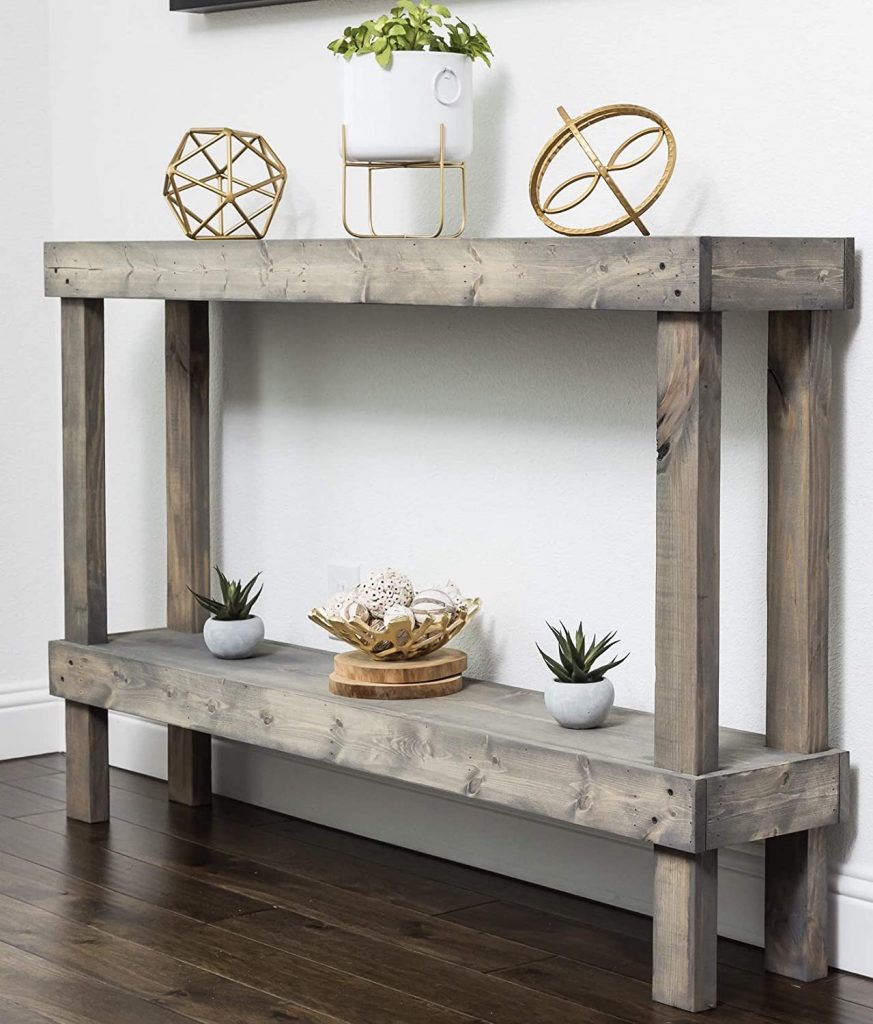 Rustic Luxe Large Wooden Sofa Table