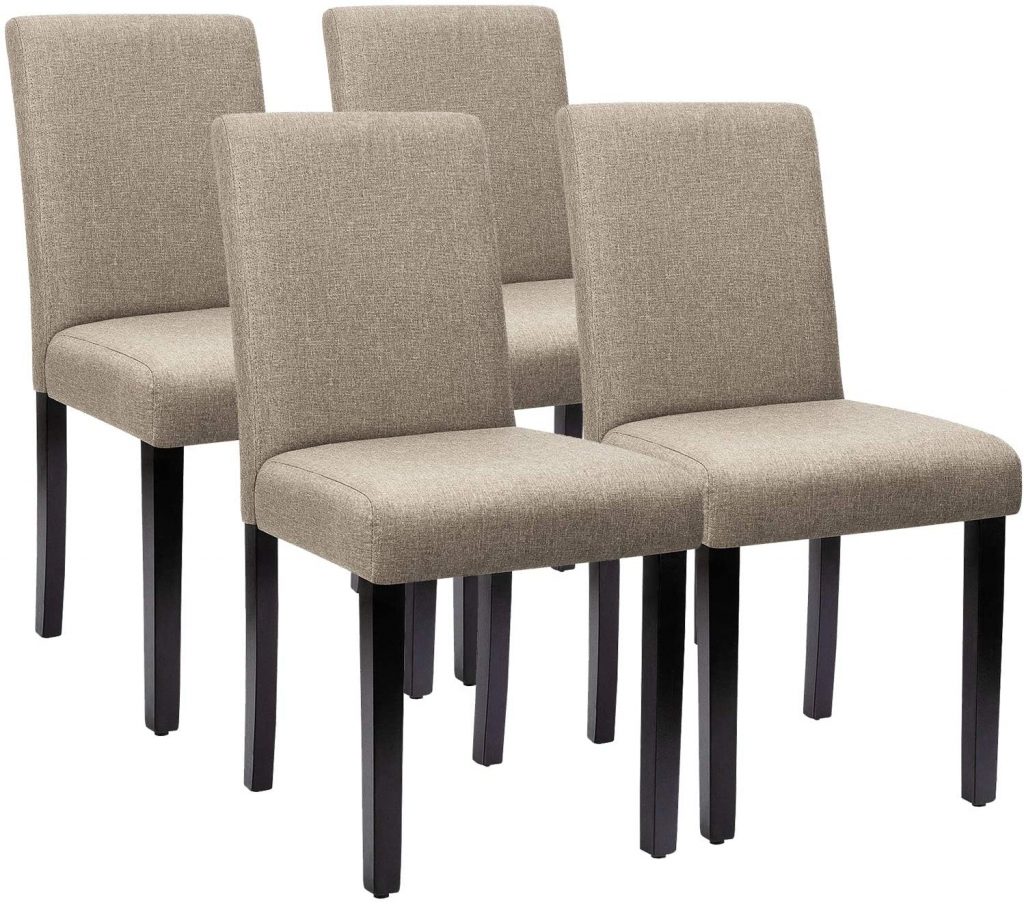  Furniwell Dining Chairs Fabric Upholstered Parson Urban Style Kitchen Side Padded Chair
