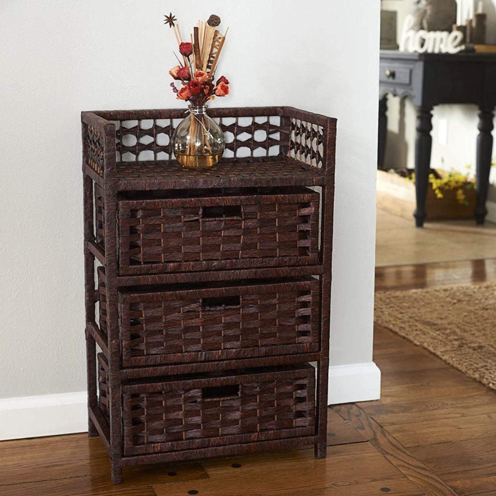  Household Essentials Hand-Woven Paper Rope 3-Drawer Chest