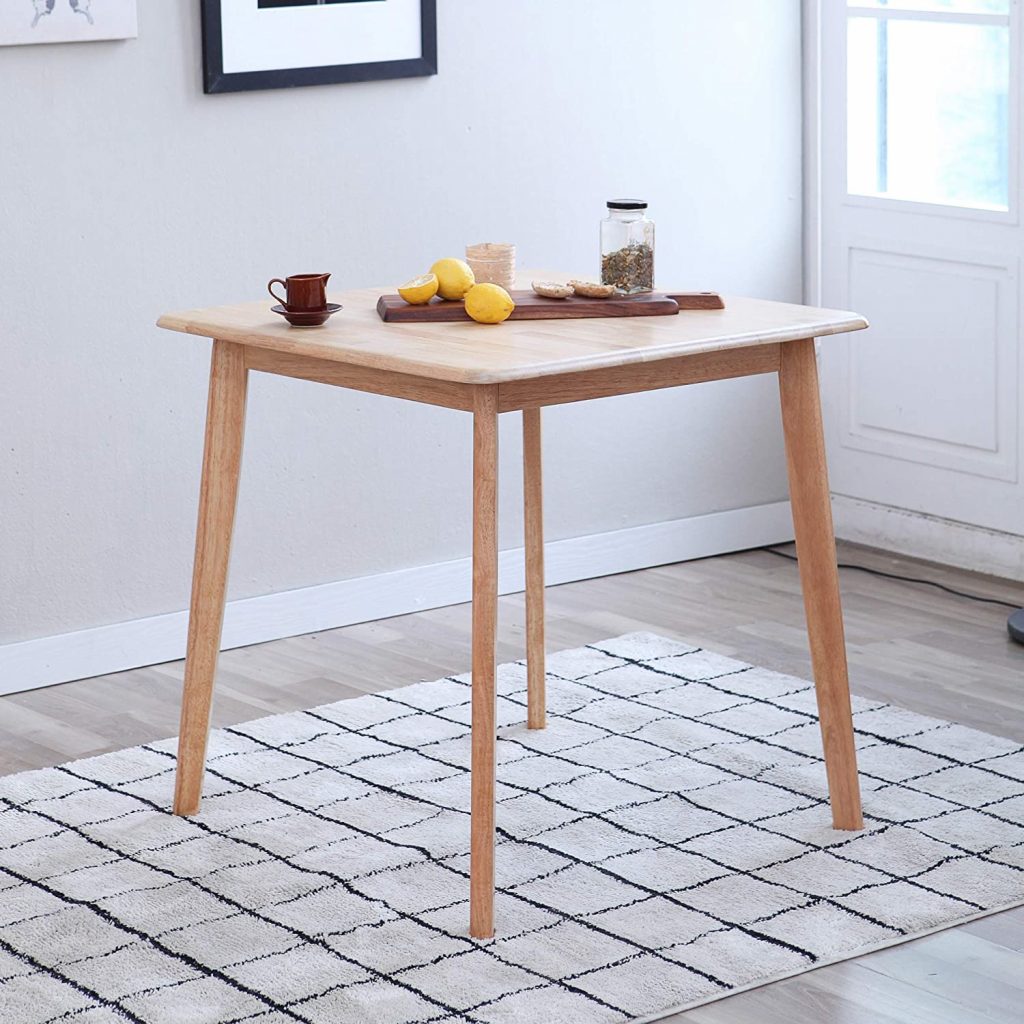  Livinia Canberra Dining Table, Solid Wooden Coffee Breakfast Table