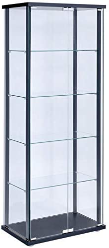 BOWERY HILL 5 Shelf Contemporary Glass Curio Cabinet