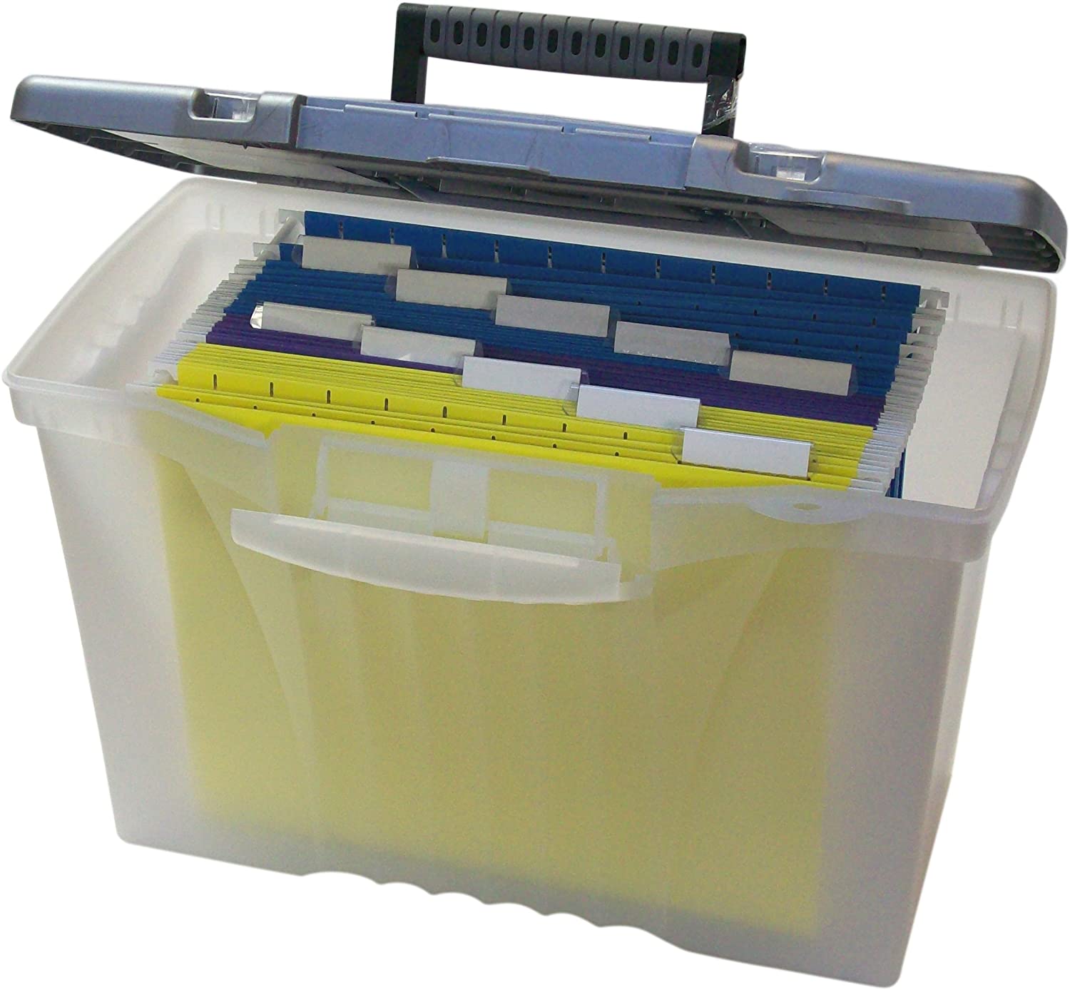 Storex Portable File Organizer Box with Lid