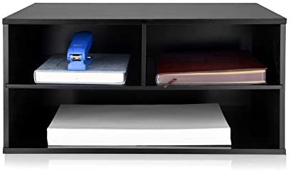  JulieHome Wood Two-Tier Printer Fax Stands Shelf Paper Organizer for Home Office