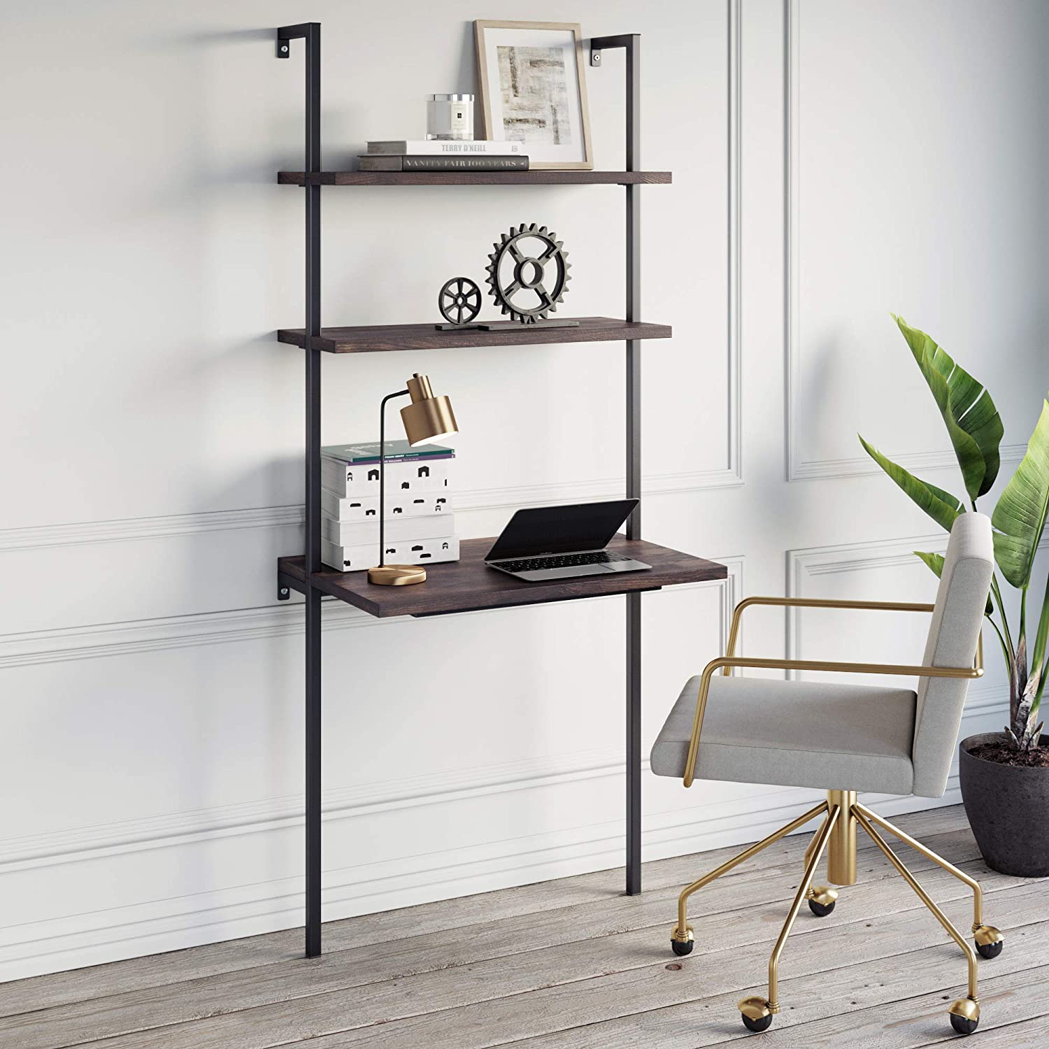 Nathan James Industrial Wall Mount Ladder Table