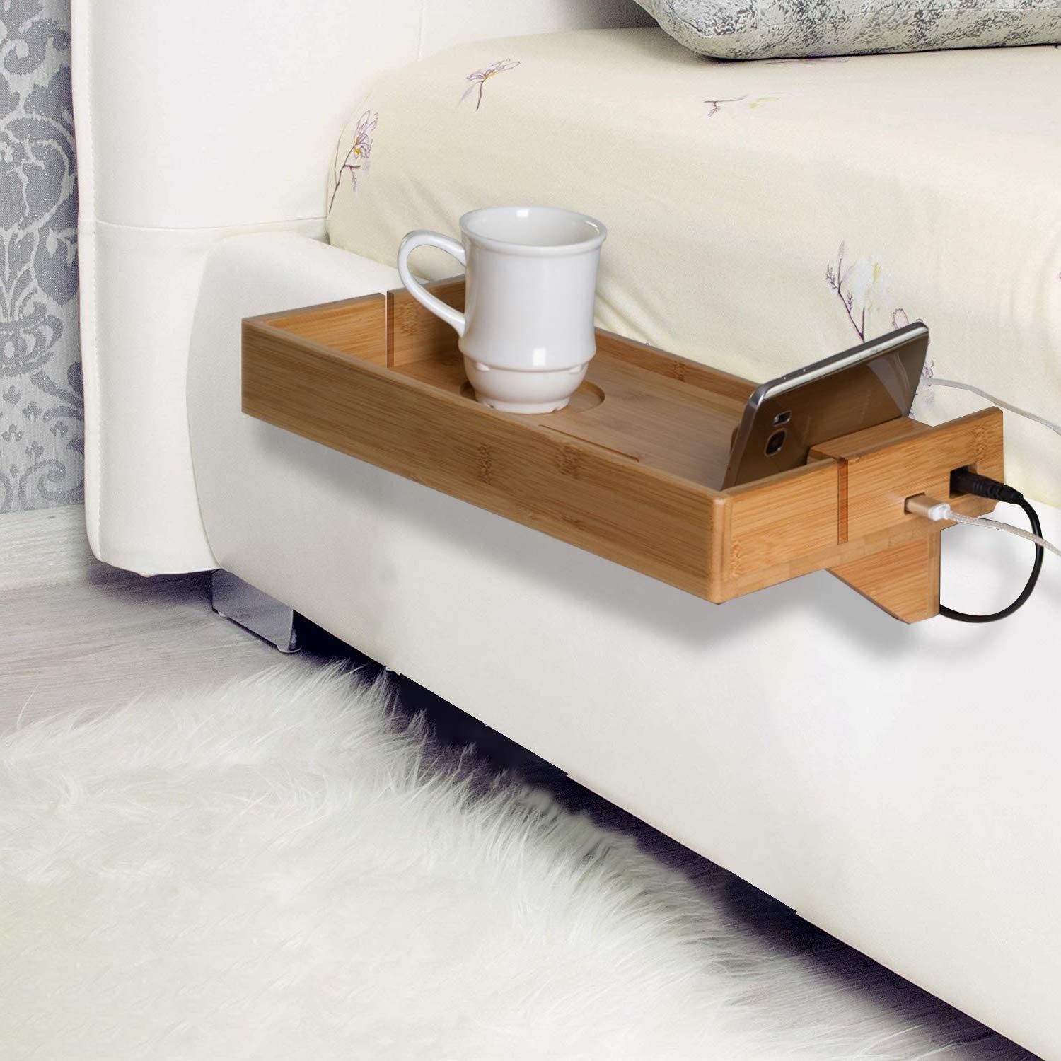 House Ur Home, Bamboo Bedside Floating Nightstand