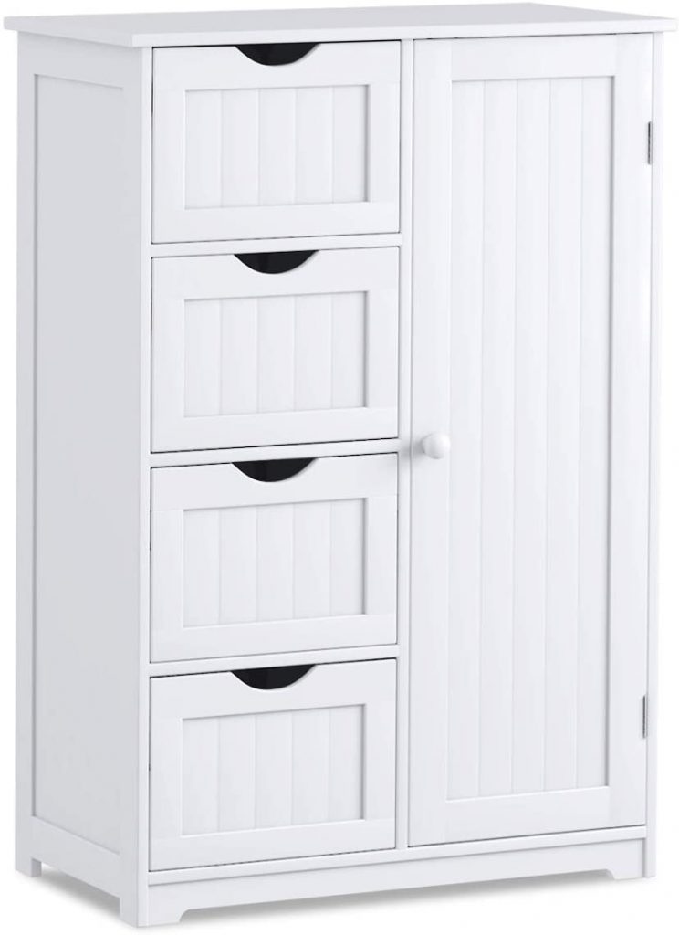 Giantex Floor Cabinet with 1 Cabinet and 4 Drawers