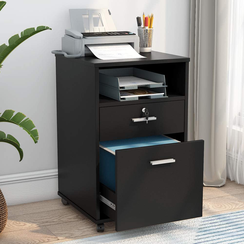 Tribesigns 2 Drawer Mobile File Cabinet With Lock