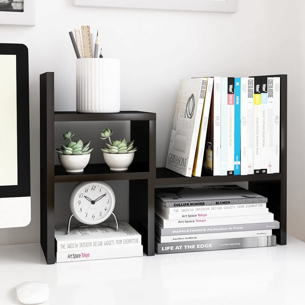 30 Best Desk Shelves To Your, Bookcase On Top Of Desktop Screen