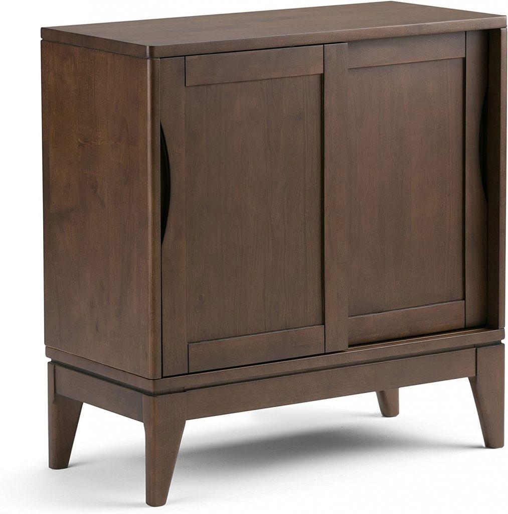 Simpli Home Harper Solid Wood 30-inch Mid-Century Low Cabinet