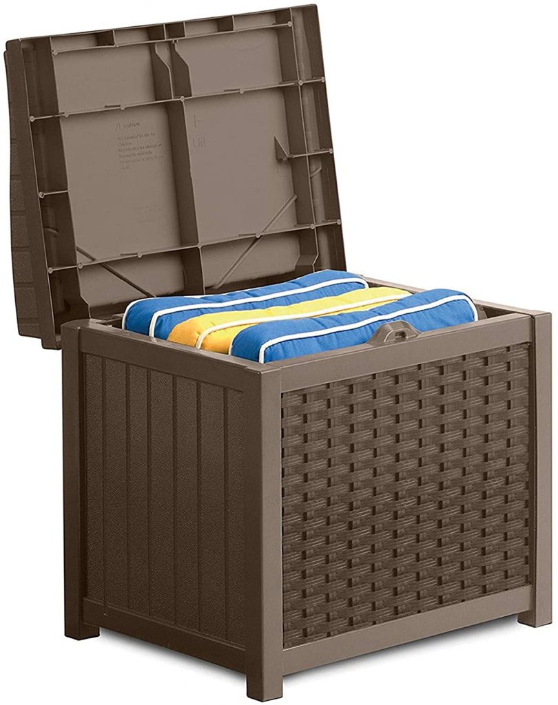  Suncast 22-Gallon Small Deck Box - Lightweight Resin Indoor/Outdoor Storage Container