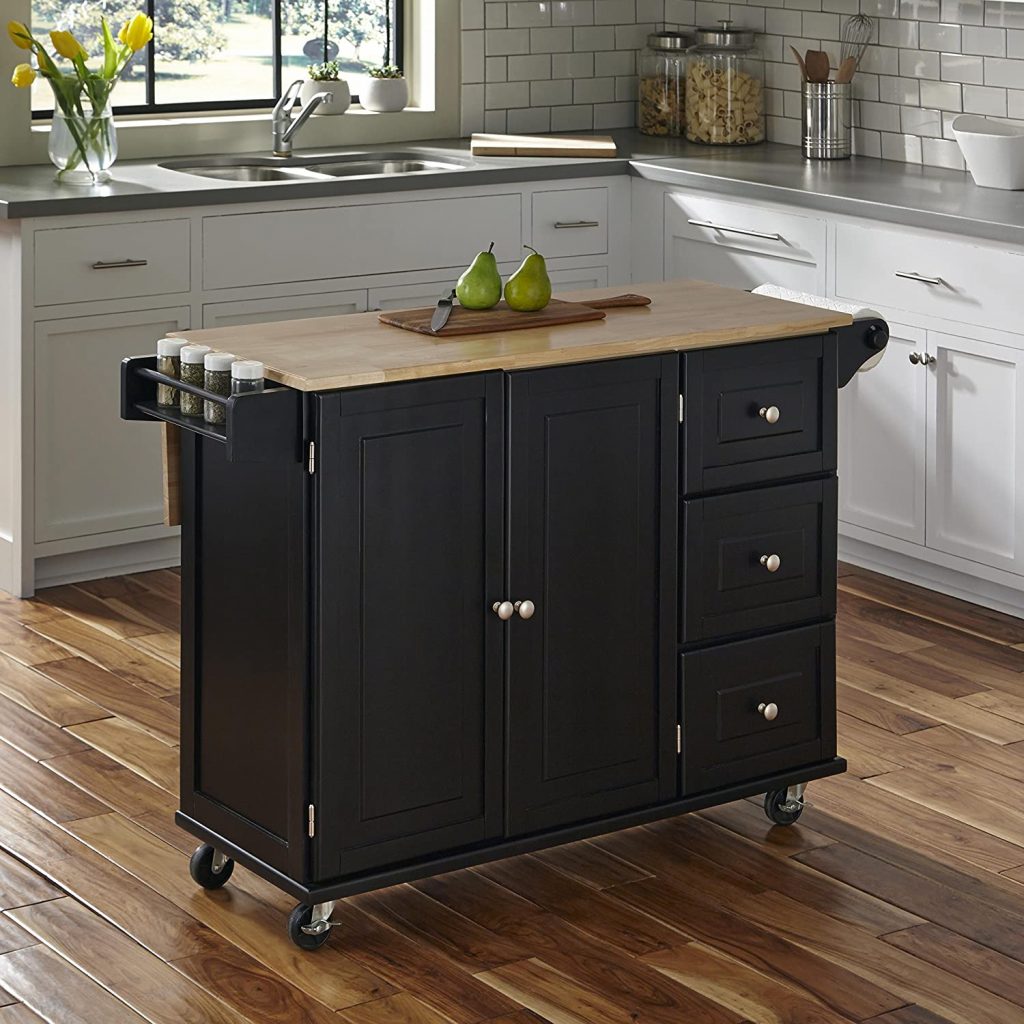 Home Styles Liberty Kitchen Cart With Wood Top