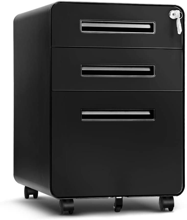 INVIE 3 Drawer File Cabinet with Lock