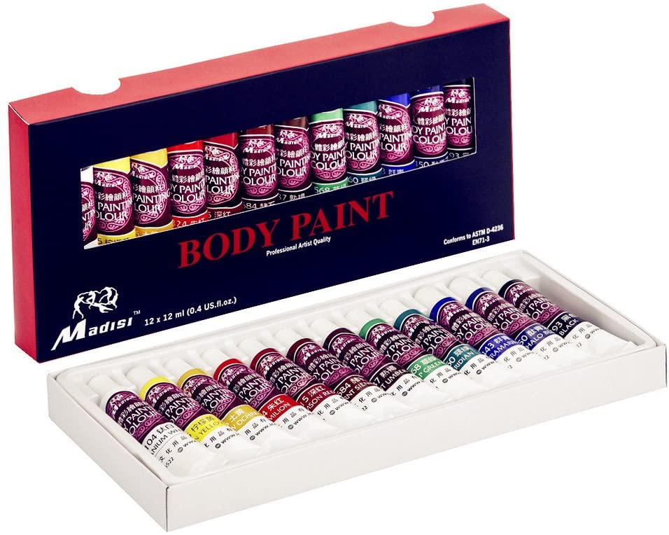 Madisi Body Paint Set - 12 Vivid Colors