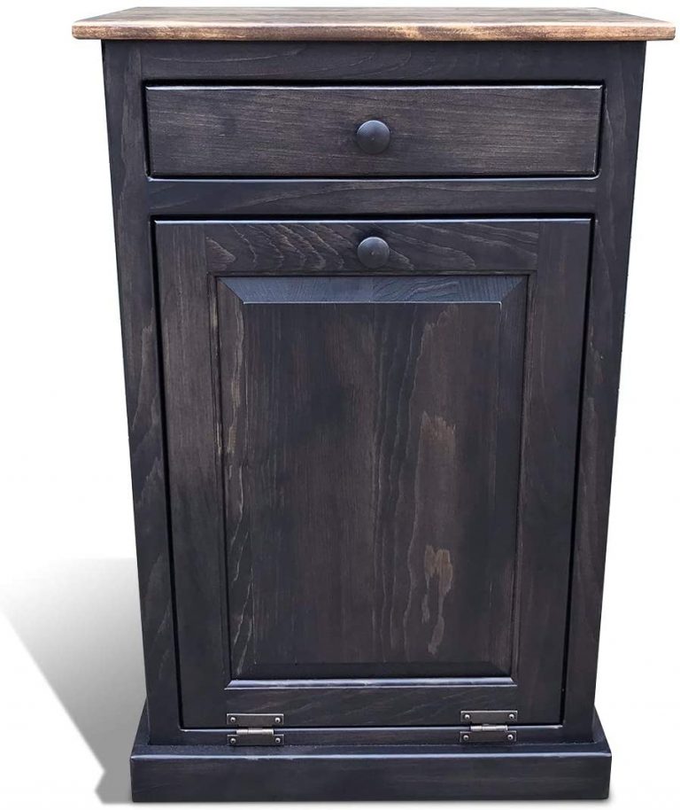 How To Hide Trash Can 45 Sneaky Ways Storables   Peaceful Classics Amish Wooden Pull Out Mocha 768x914 